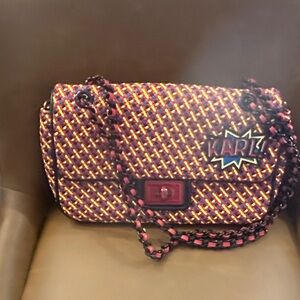 Karl Lagerfeld Colorful Woven Shoulder Bag